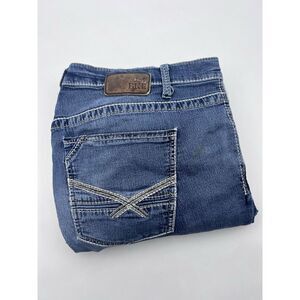 Buckle BKE Jeans Men 36R 38X28.5 Blue Denim Derek‎ Distressed Straight Leg
